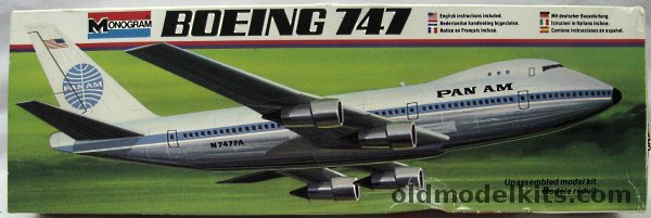Monogram 1/156 Boeing 747 Jumbo Jet - Pan Am Airlines (ex-Aurora Modified Molds), 5412 plastic model kit